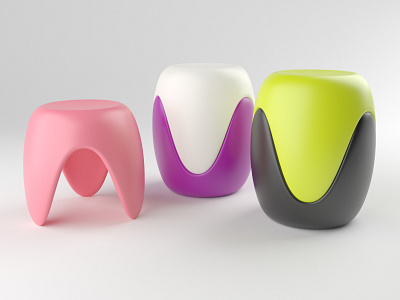 Baby Bite Stool by Karim Rashid in 3DsMax 3d 3dsmax design furniture furnituredesign graphic design interior rizomuv vray