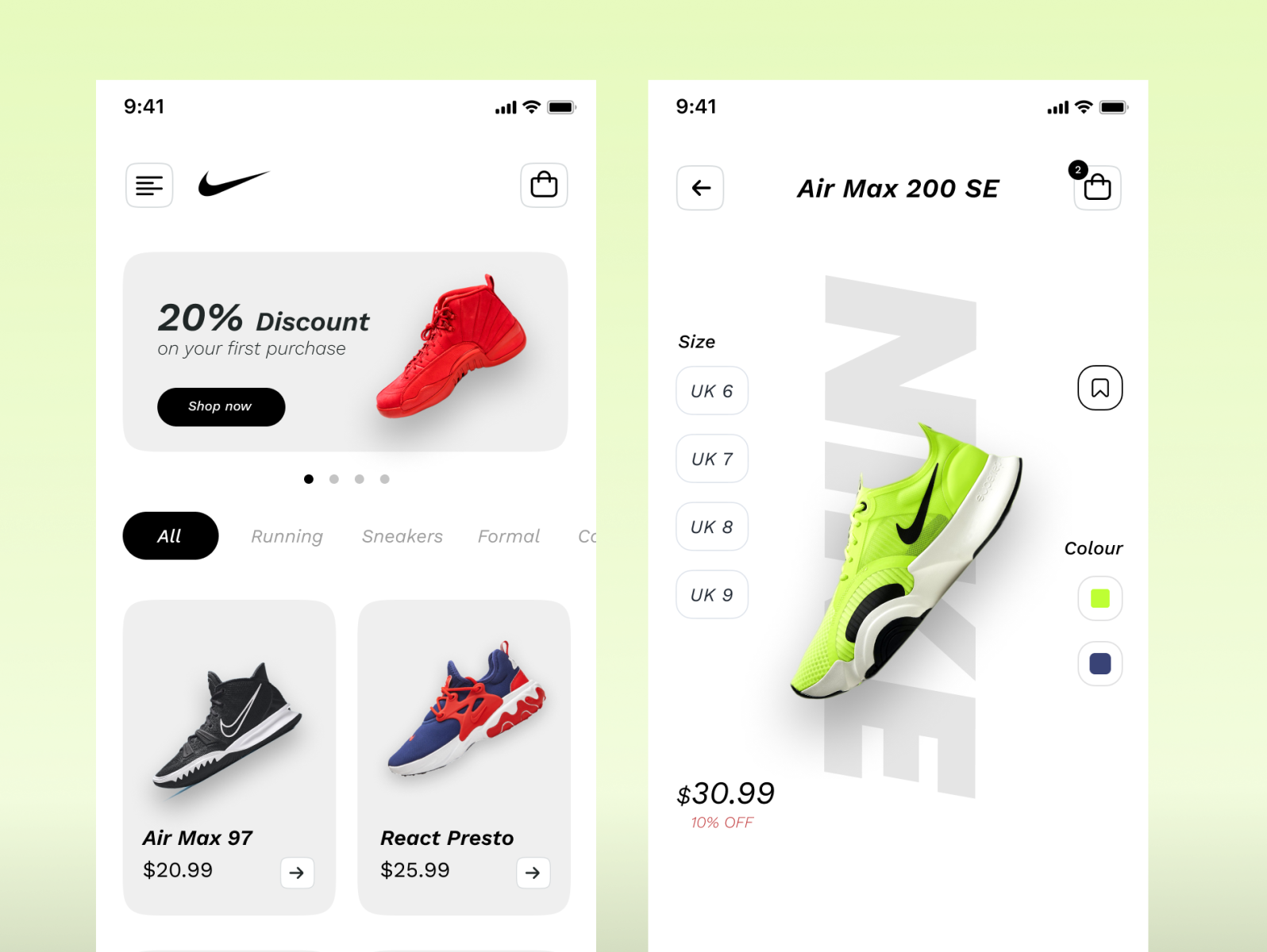 NIKE SHOES APP UI DESIGN by praneeth thodupunuri on Dribbble