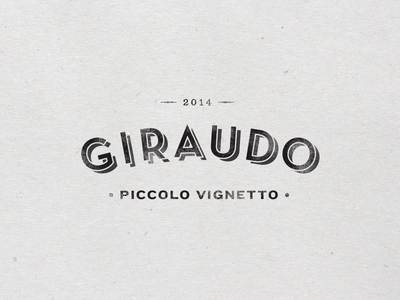 Giraudo Rough Draft identity italian lettering logo logotype piccolo retro shadow typography vignetto wine wordmark