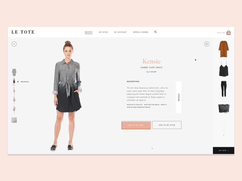Product Page Interaction checkout ecommerce fashion interactive pos retail startup store ui upperquad ux web