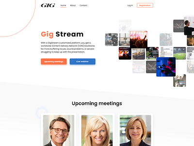 Streaming platform landing page branding design landing logo ui ux