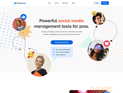 Social media landing page design ui ux