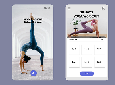 YOGA LANDING PAGE app graphic design