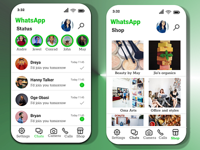 WhatsApp mobile App app design illustration ui uiux