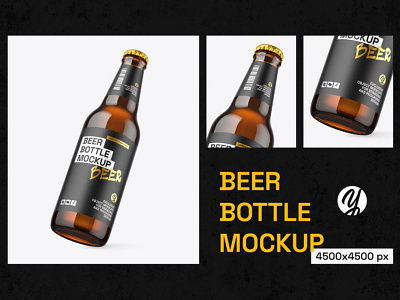 Beer Bottle Mockup 3d bottle mockup brand identity branding free mockup logo mockup packaging psd psd mockup psd template