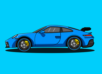 Porshé 911 adobe illustrator art auotmobile car design digitalart flatdesign graphic design illustration illustrator vector vehicle