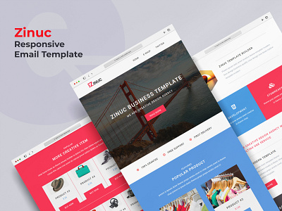 Zinuc - E-Commerce Responsive Email with Stampready builder graphic design stampready