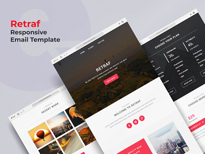 Retraf - Responsive Multipurpose Email Newsletter Template ecommerce templates email template graphic design newsletter personal email