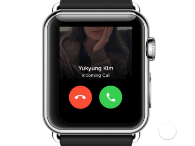 Apple Watch Call Answering Animation in Framer.js animation apple call framerjs interaction phone prototype sketch ui ux watch