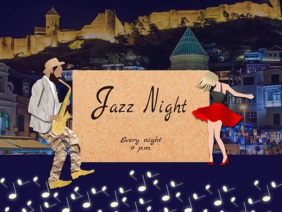 Jazz Nights in Tbilisi design graphic design illustration jazz vector
