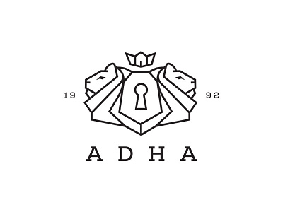 ADHA logo real estate, investment, advisory advisory animal home house investment key king line lion lions logo real estate
