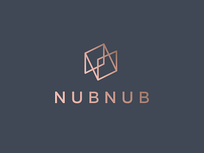 NubNub double N interiors design logo architecture design domek elegant interior letter logo luxurious marzec monogram rose gold