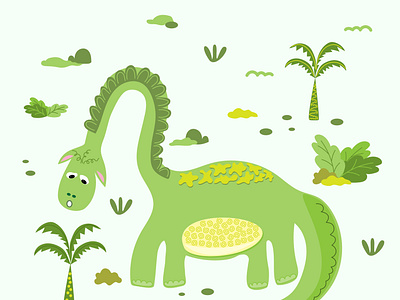 Fun Dino animal brahiosaur child children picture cute dino dinosaur dinosaurs dragon drawing graphic design illustration reptile vector