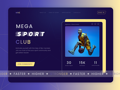 Concept for MSC design main page ui ux vector web