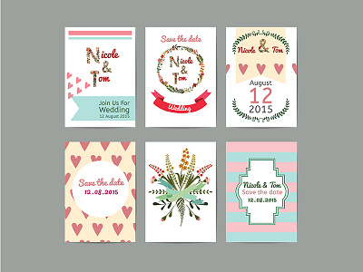 Floral Wedding Card card floral holiday invitation married postcard template wedding