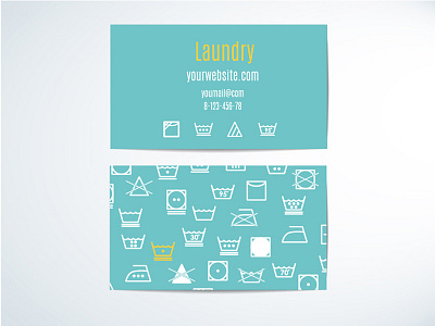 Template business cards with symbols for laundry garment care.