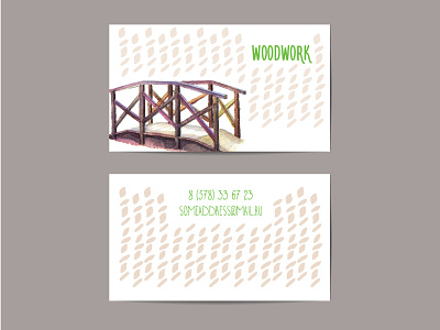 Business card template. Woodwork.