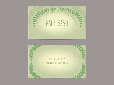 Business card template. Framing the laurel.