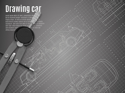 Detailed drawings of cars