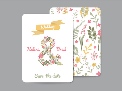 Floral greeting cards wedding invitations