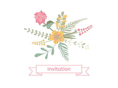 Flower cards wedding invitations. bouquet card celebration congratulation design flower illustration invitation postcard template vector wedding
