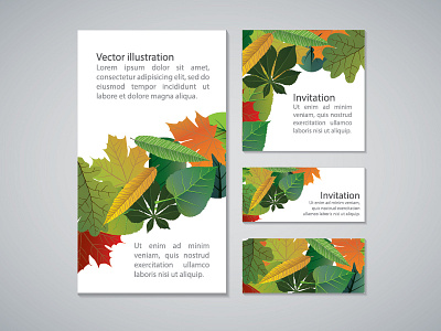 Set of business card and invitation card templates