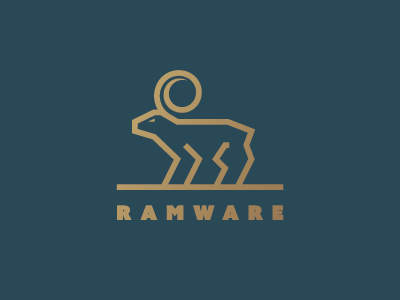 Ramware Logo Concept identity logo monoweight ram thicklines