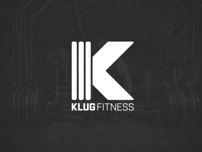 Klug Fitness Logo barbell dumbbell fitness identity k klug lifting logo weightlifting