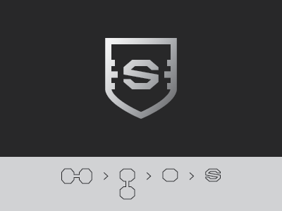 Schall Strength Systems Logo Concept + Process barbell dumbbell fitness identity klug lifting logo s shield weightlifting