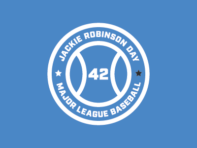 Jackie Robinson Day Logo 42 badge baseball blue day jackie logo robinson