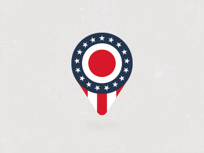 Ohio Flag Location Pin