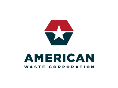 American Waste Corp a america identity logo star w waste