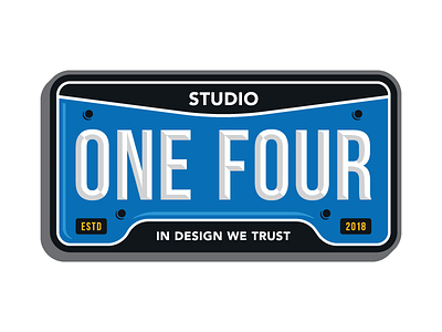 Vanity Plate license plate one four plate state state plate studio