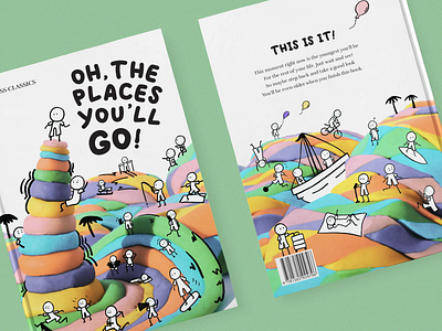 Book cover - Oh, the Places You'll Go! book cover childrens book dr seuss fun illustration