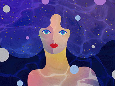 Under the Water animation gif girl loop love motion vector water