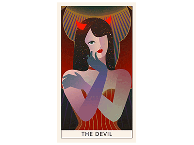 The Devil animation devil gif girl loop love motion tarot vector