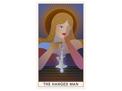 The Hanged Man animation gif girl hanged man loop love motion tarot vector