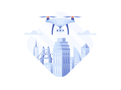 Drone illustration concept. building city design drone icon illustration illustration pack onboarding illustration social media vector