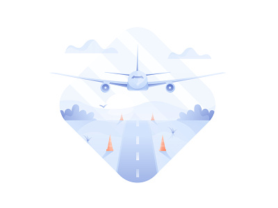 A plane landing airplane airport design drone icon illustration illustration pack onboarding illustration vector