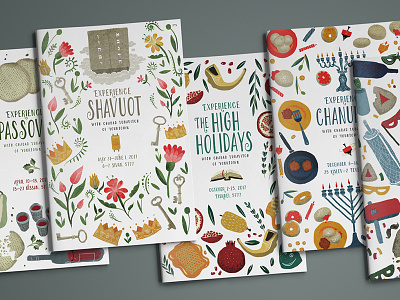 Holiday Guides brochure editorial design hannukah high holidays holidays jewish passover purim shavuot