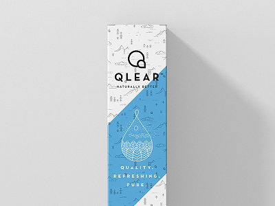 Qlear: Naturally Better. branding design filter icon logo packaging pattern pure water