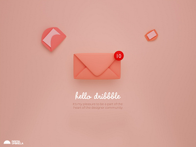 Hello Dribbble! 3d banner blender design dribbble graphic design illustration vector