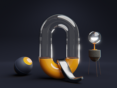 36 Days of Type - Q 36daysoftype 36dot q 3d blender cgi cycles design graphic letter lettering render type typography