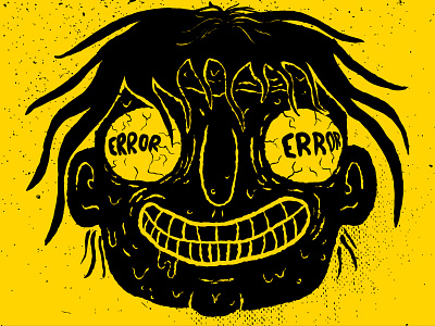 Windows to the Soul adobe black bulgaria creepy error eyes gross hair illustration illustrator smile yellow