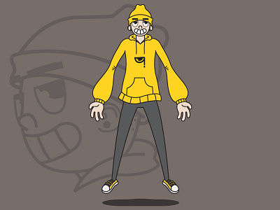 EDNOKO black character design ednoko graphic illustration illustrator yellow