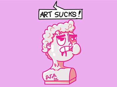 a r t s u c k s art bust classic david illustration illustrato sculpture statue sucks