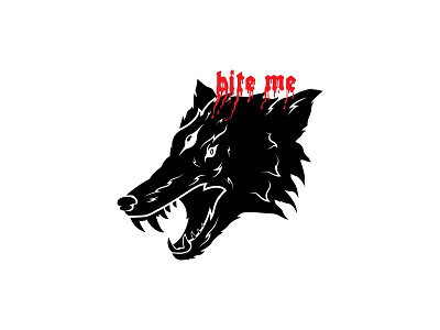 BITE ME bite bite me blood design head illustration me wolf