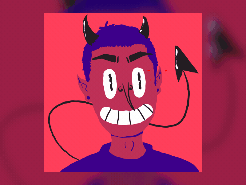FB Profile pic animation clouds colours devil devil horns facebook fire hell illustration magenta pic profile tail tone two two colors
