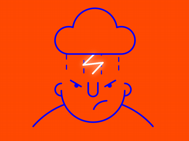 Angery Dood angry bad cloud dude illustration lightning mad mood sad storm