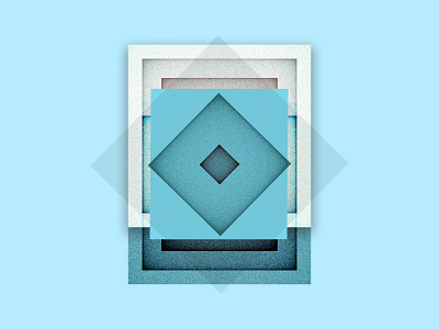 My first dribbble! Gritty squares blue design geometry graphic design gritty illustration